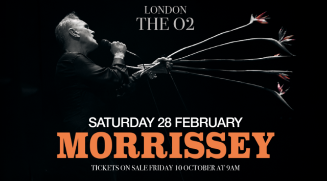 Morrissey: O2 arena Sat 28th Feb 2026