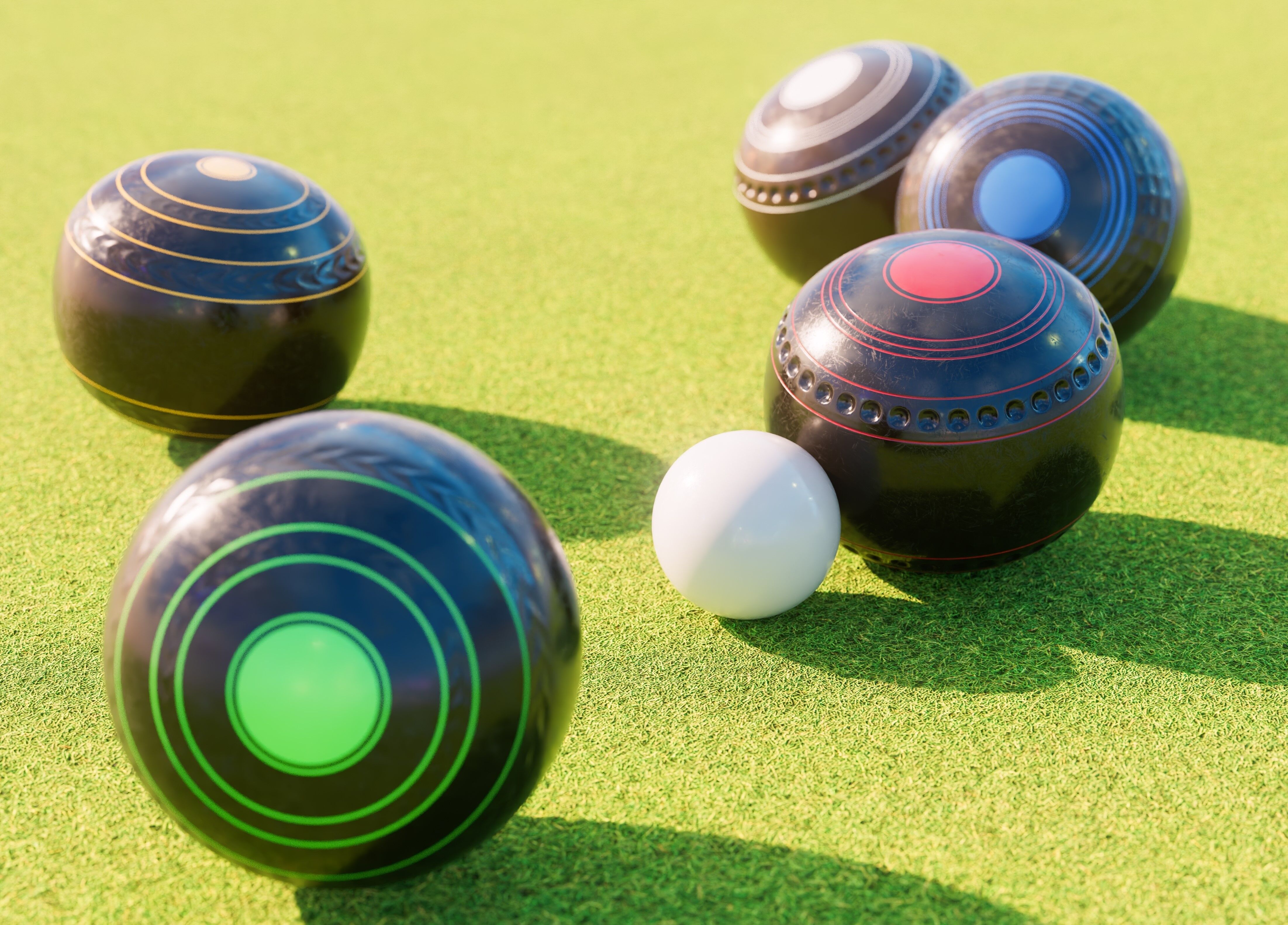 Bowling Bowls on Grass shutterstock_2386853385