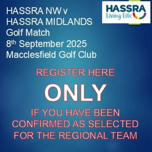 HASSRA NW v HASSRA MIDLANDS Golf Match **ONLY REGISTER IF YOUR PLACE HAS BEEN CONFIRMED**