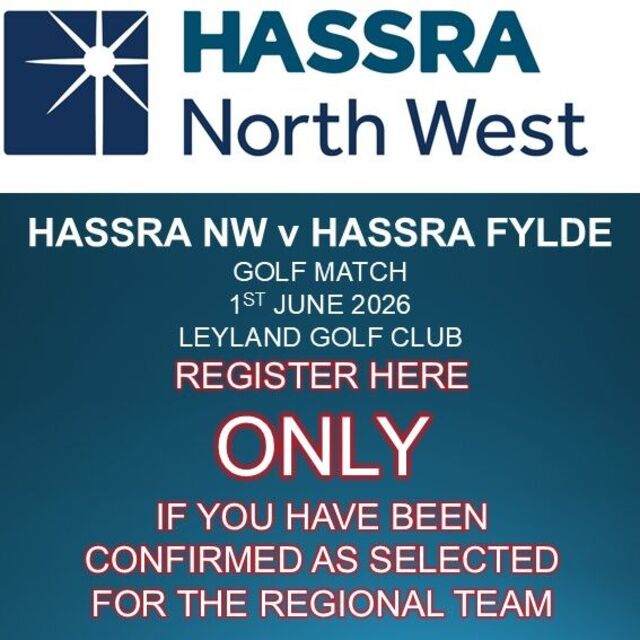 HASSRA NW v HASSRA FYLDE Golf Match **ONLY REGISTER IF YOUR PLACE HAS BEEN CONFIRMED**
