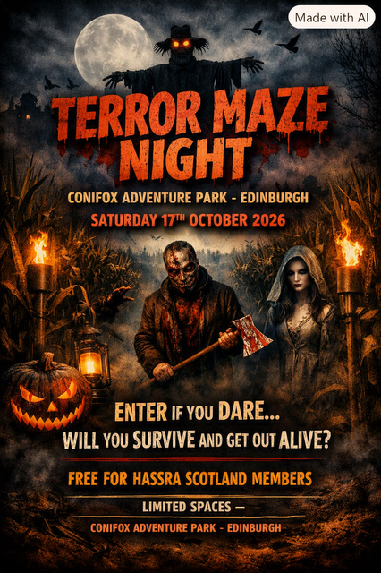 Free for HASSRA Scotland members - Terror Night at Conifox Adventure Park - Sat 17th Oct