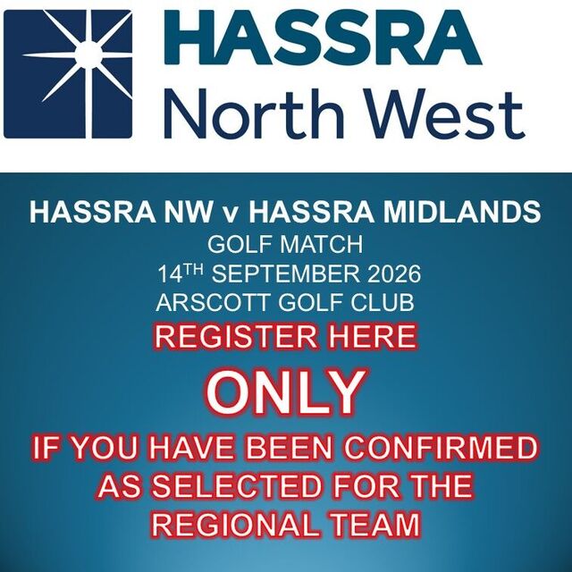 HASSRA NW v HASSRA Midlands Golf Match **ONLY REGISTER IF YOUR PLACE HAS BEEN CONFIRMED**