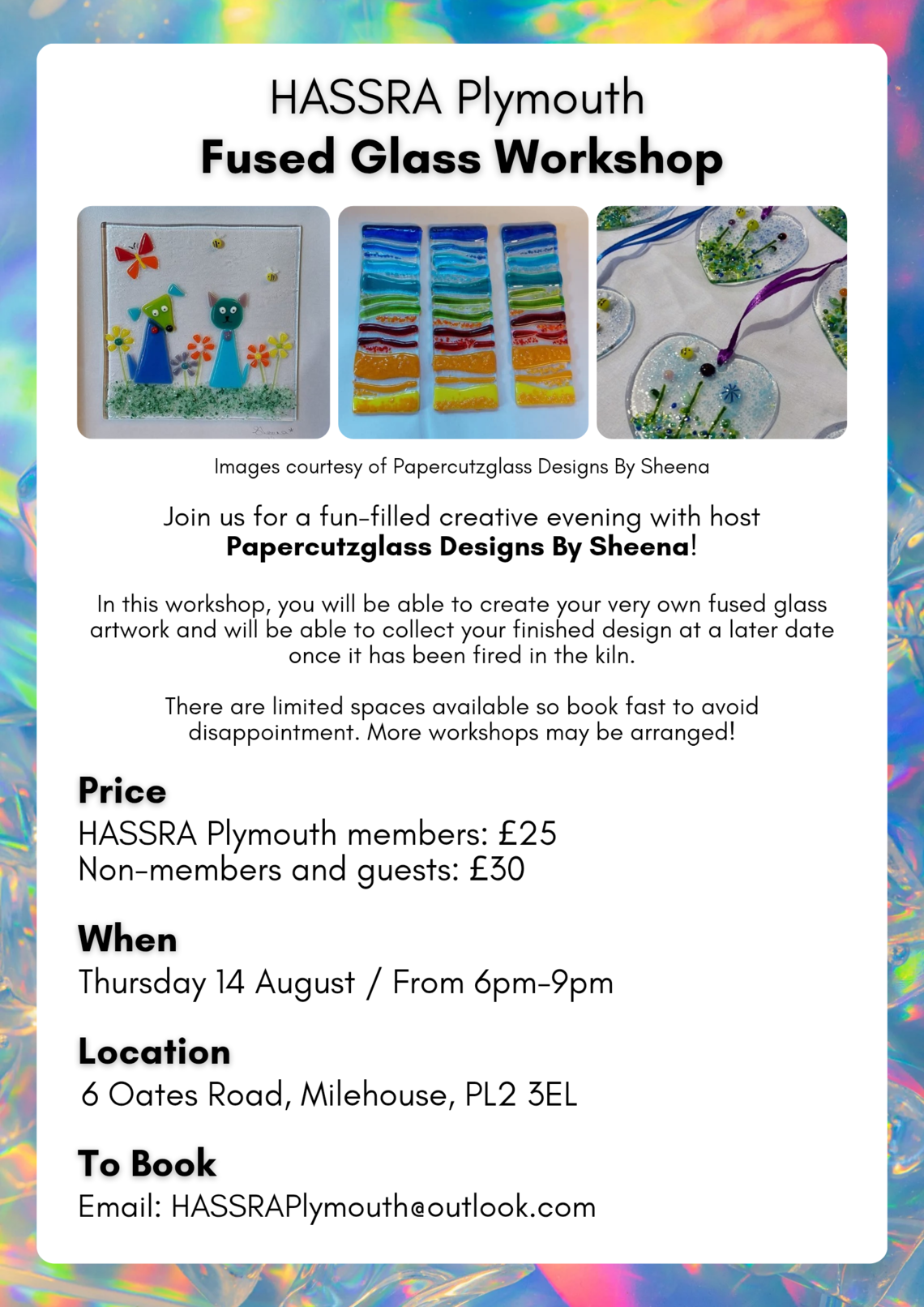 Fused Glass Workshop Poster 2025