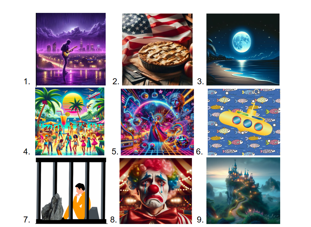 songs in pictures 1-9